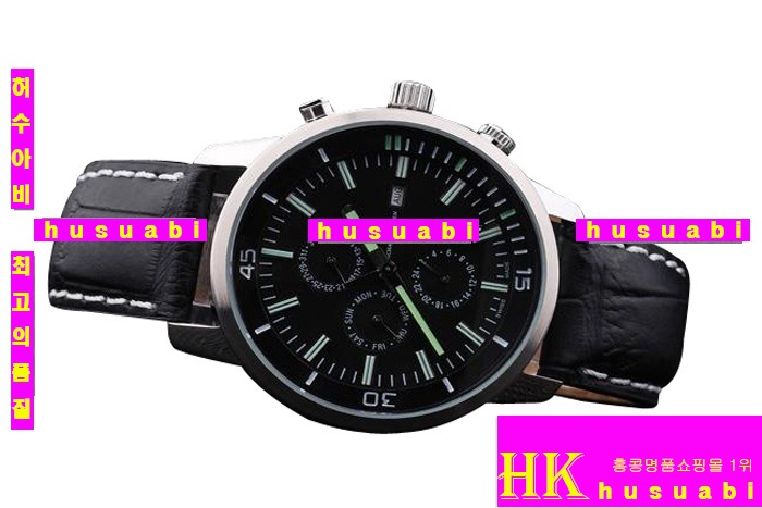 ̴ αǰð Replica IWC Schaffhausen Japanese Quartz Movement Mens Black Leather 38 mm. YC010-32