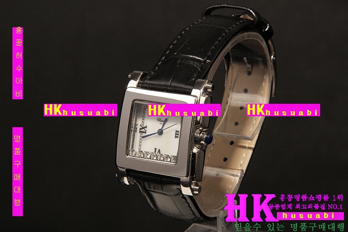 ĵ ڽð Replica Chopard Japanese Quartz MOVEMENT Polished Case Square Bezel Black Bracelet Women. sa-19